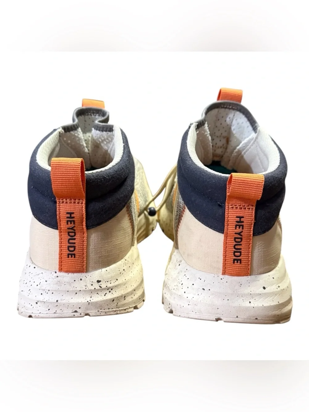 Hey Dude Sirocco Mid Trail Sneaker Mens Sz 7 Womens Sz 8.5/9 Gray Orange Mid Top - Picture 2 of 8